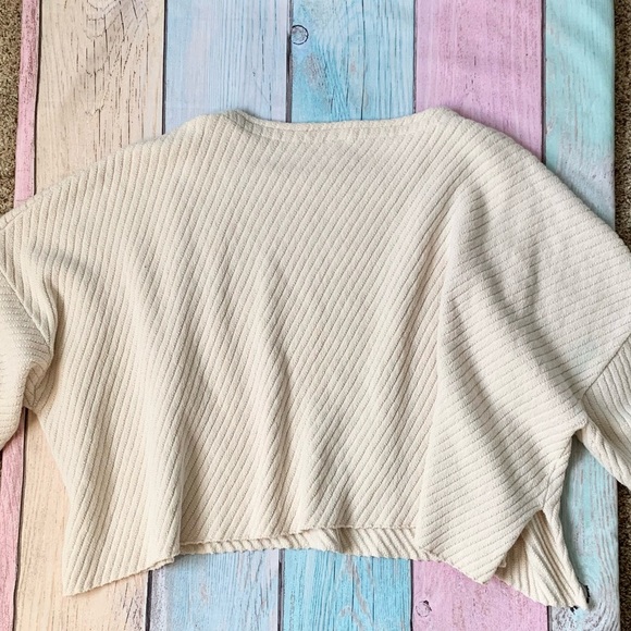 Free people cream oversized cropped sweater - Picture 7 of 7
